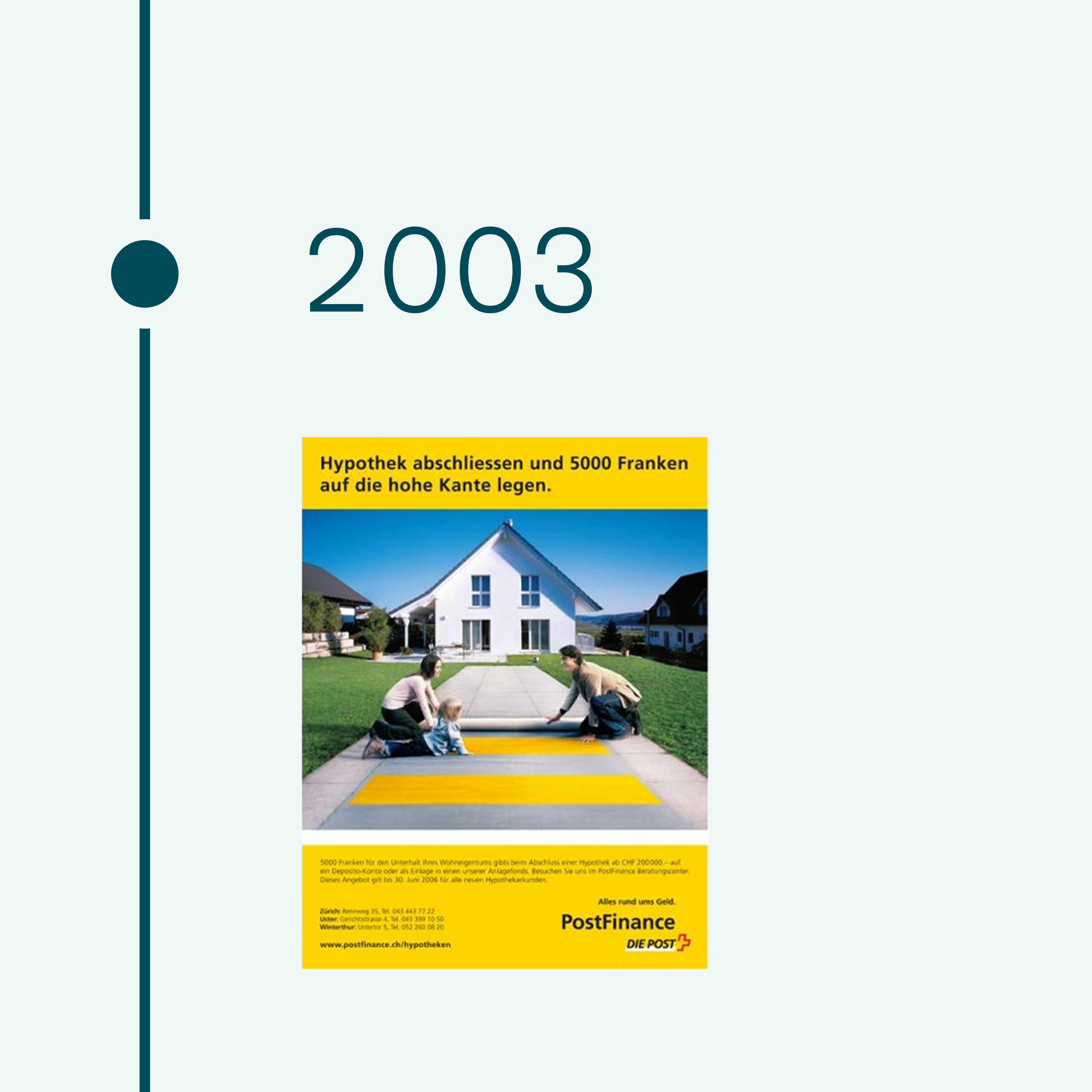 2003. Image of an advertising poster for the yellow mortgage