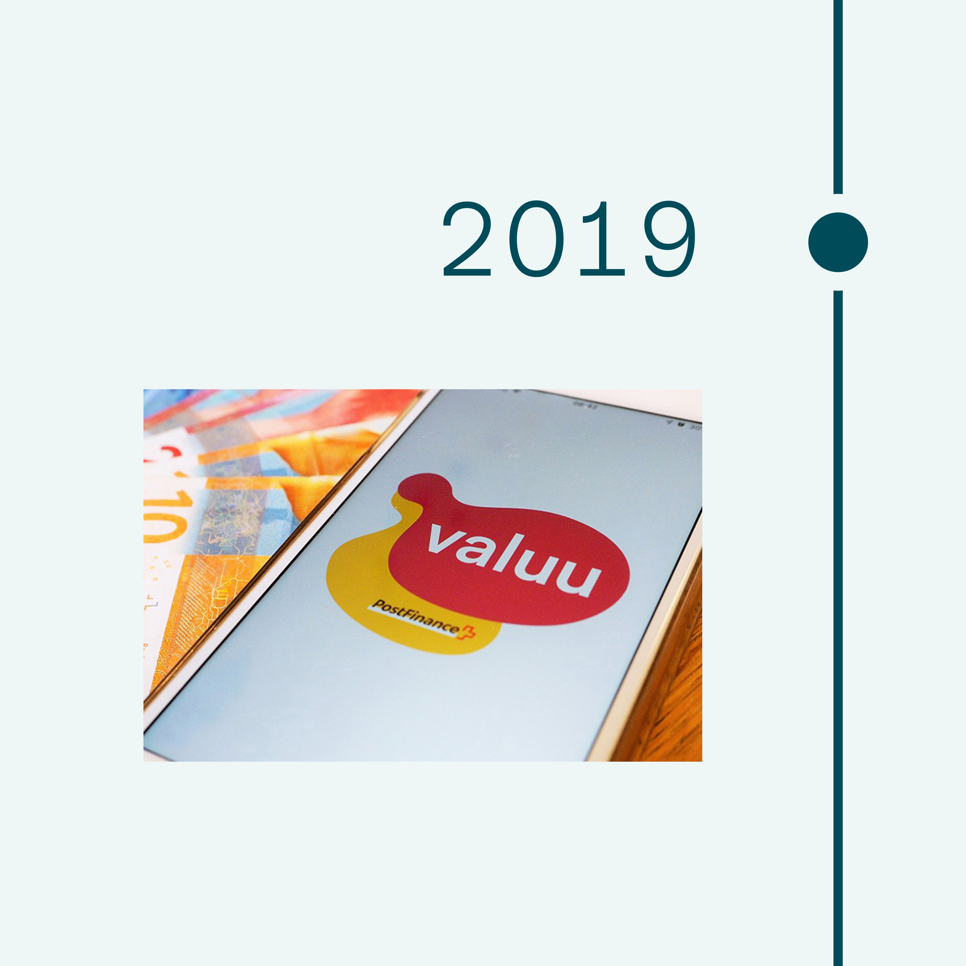 2019. Picture of smartphone with Valuu app