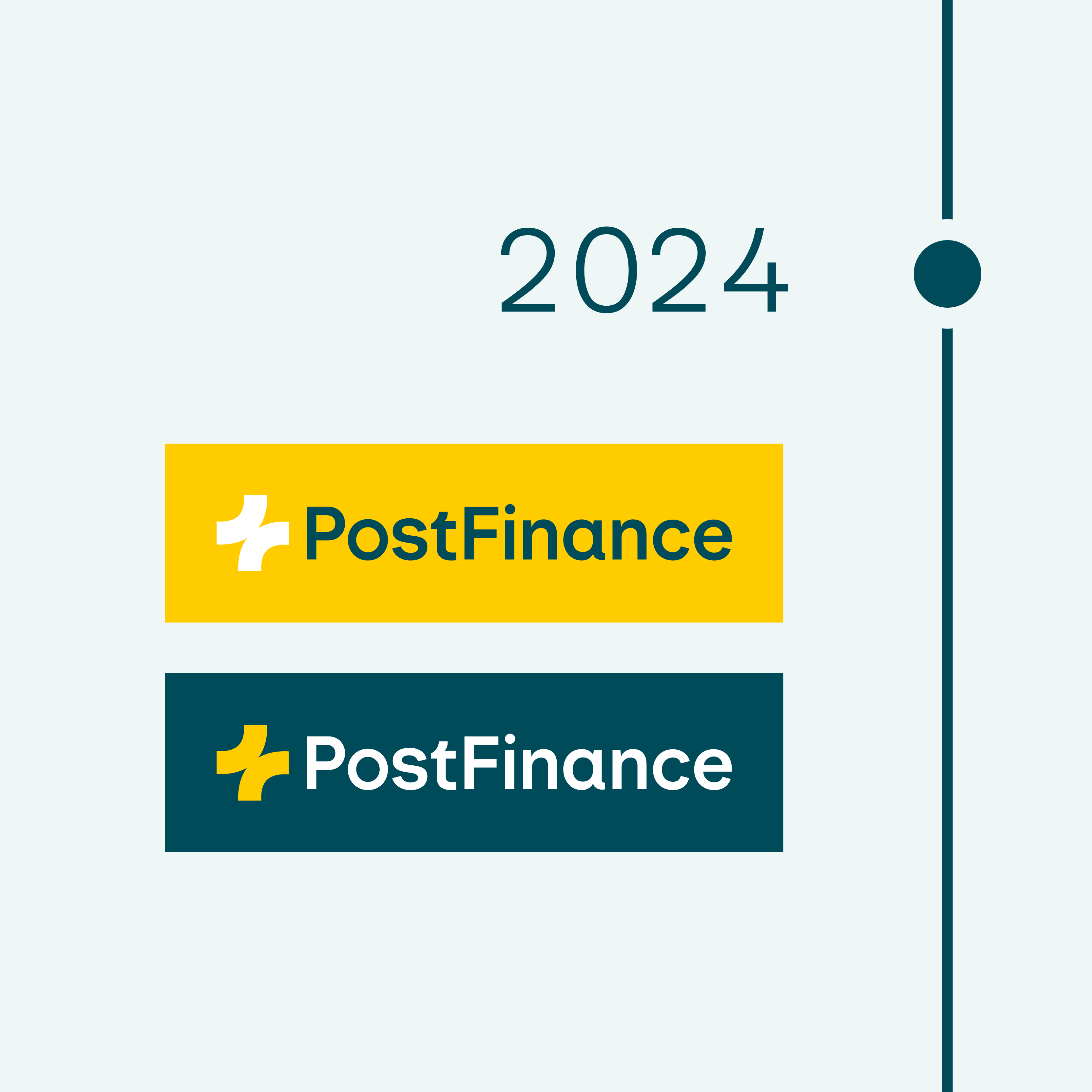 2024. Image of the new PostFinance logo